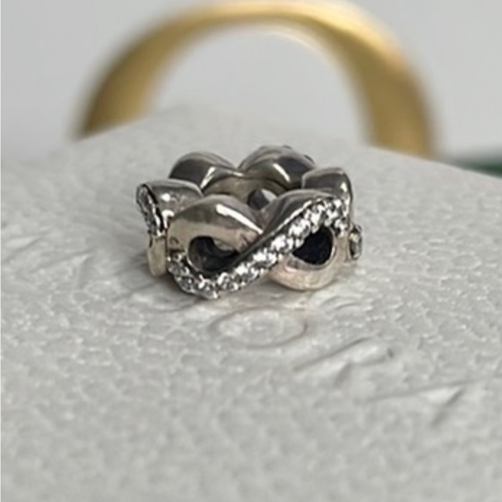 Pandora Silver Infinity CZ Spacer Charm RETIRED